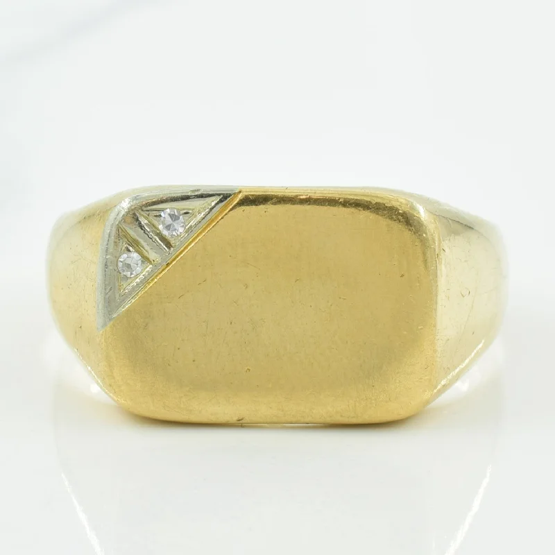 Diamond Signet Ring | 0.02ctw | SZ 11 |