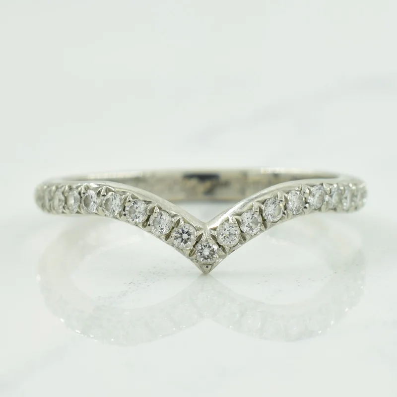 'Tiffany & Co' Platinum Diamond Chevron Ring | 0.21ctw | SZ 5.5 |