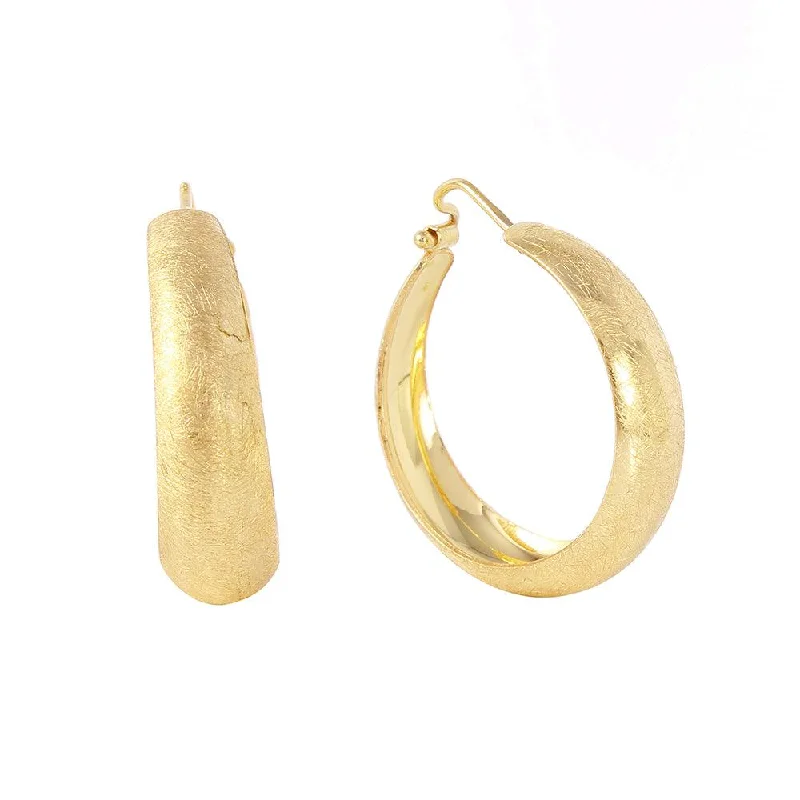 modern earrings for women -Silver 925 Gold Plated Thin Hoop Earrings - ITE00079GP