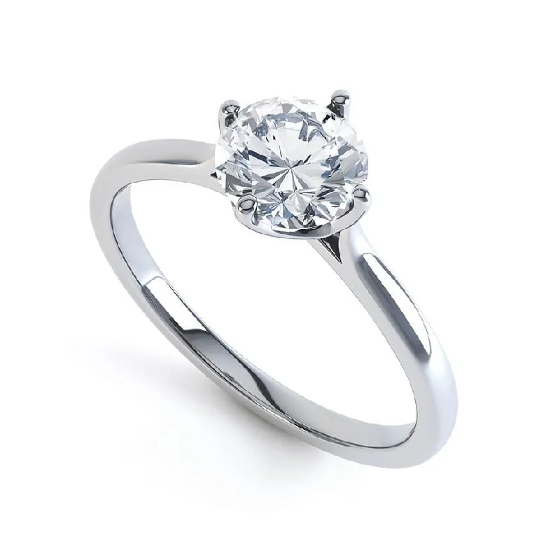 cubic zirconia engagement rings -1.0 CT Round Shaped Moissanite Solitaire Style Engagement Ring