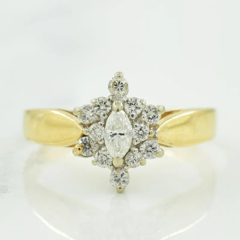 Cluster Set Diamond Tapered Ring | 0.26ctw | SZ 3.75 |