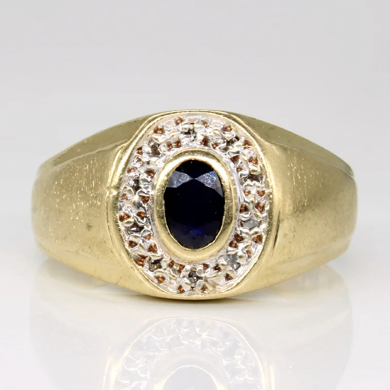 Sapphire & Diamond Cocktail Ring | 0.40ct, 0.10ctw | SZ 10.75 |