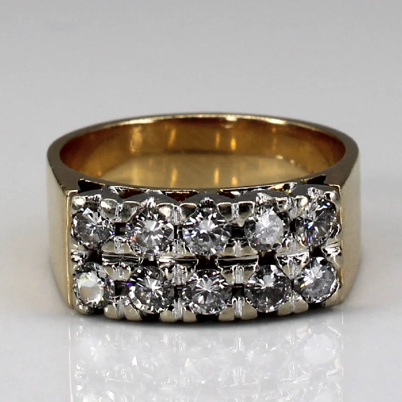 Cluster Diamond Wide Ring | 1.10ctw | SZ 8.5 |