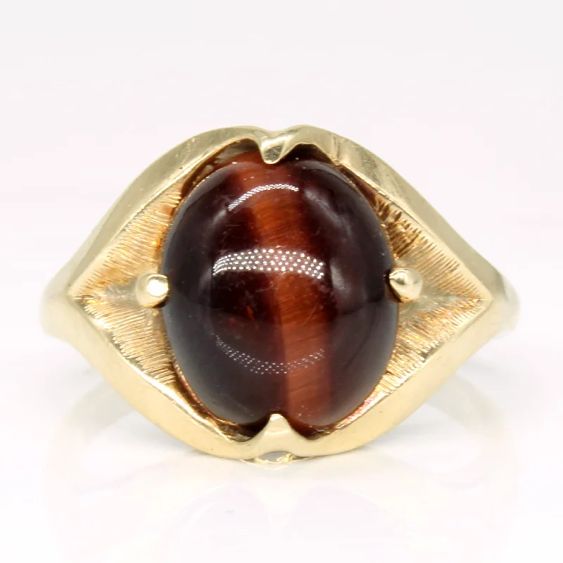 Red Tiger's Eye Cocktail Ring | 4.00ct | SZ 8.5 |