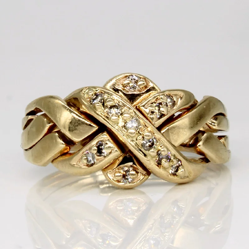 Solved Diamond Puzzle Ring | 0.12ctw | SZ 6.75 |