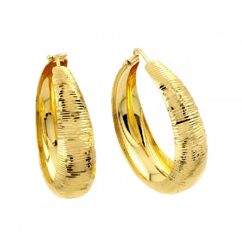 women’s crystal stud earrings -Silver 925 Gold Plated Hoop Earrings - ITE00080GP