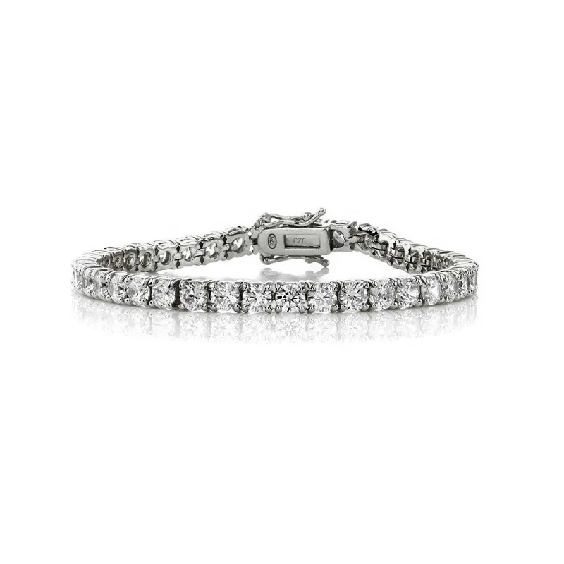 GENEVIVE Sterling Silver Cubic Zirconia Tennis Bracelet