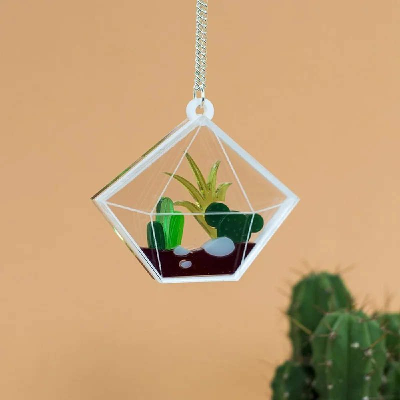 statement necklaces for women -Diamond Terrarium Necklace