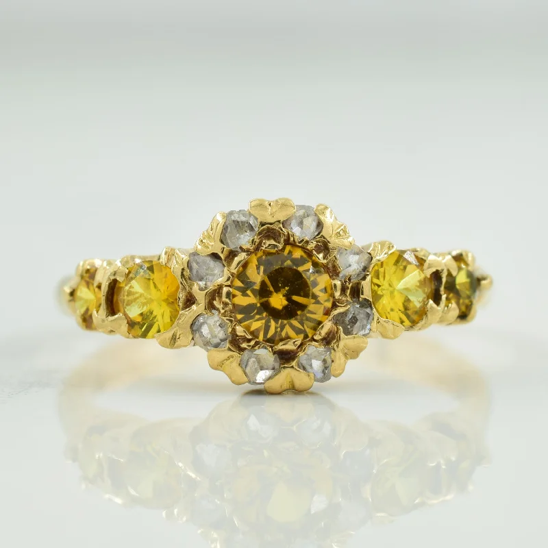 Synthetic Yellow Sapphire & Diamond Ring | 0.50ctw, 0.04ctw | SZ 5.25 |