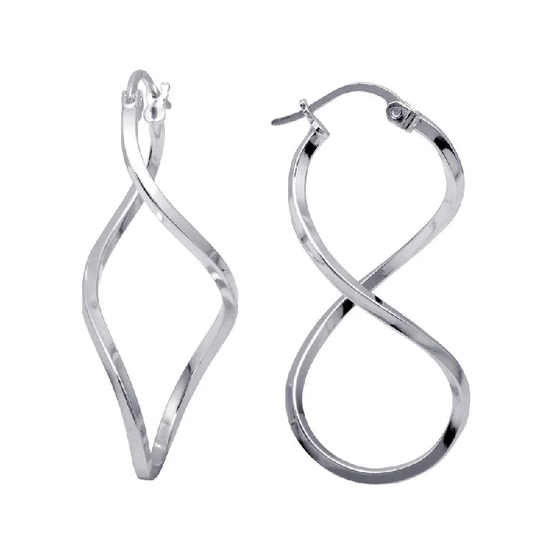 dangle earrings for women -High Polished 925 Sterling Silver Infinity Hoop Earrings - HP11