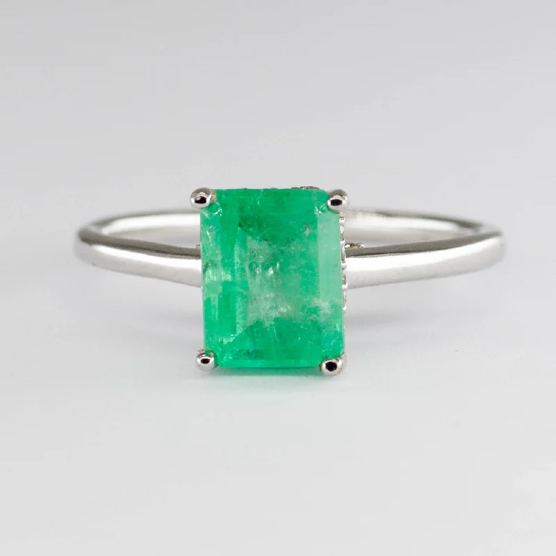 Emerald & Diamond Ring | 1.54ct, 0.10ctw | SZ 6.5 |