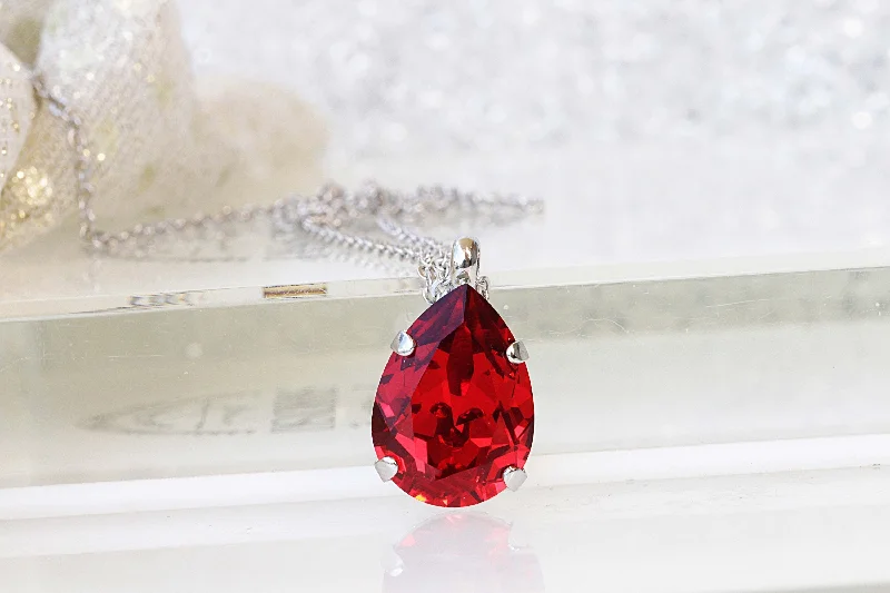 fashion necklaces for women -RED RUBY NECKLACE