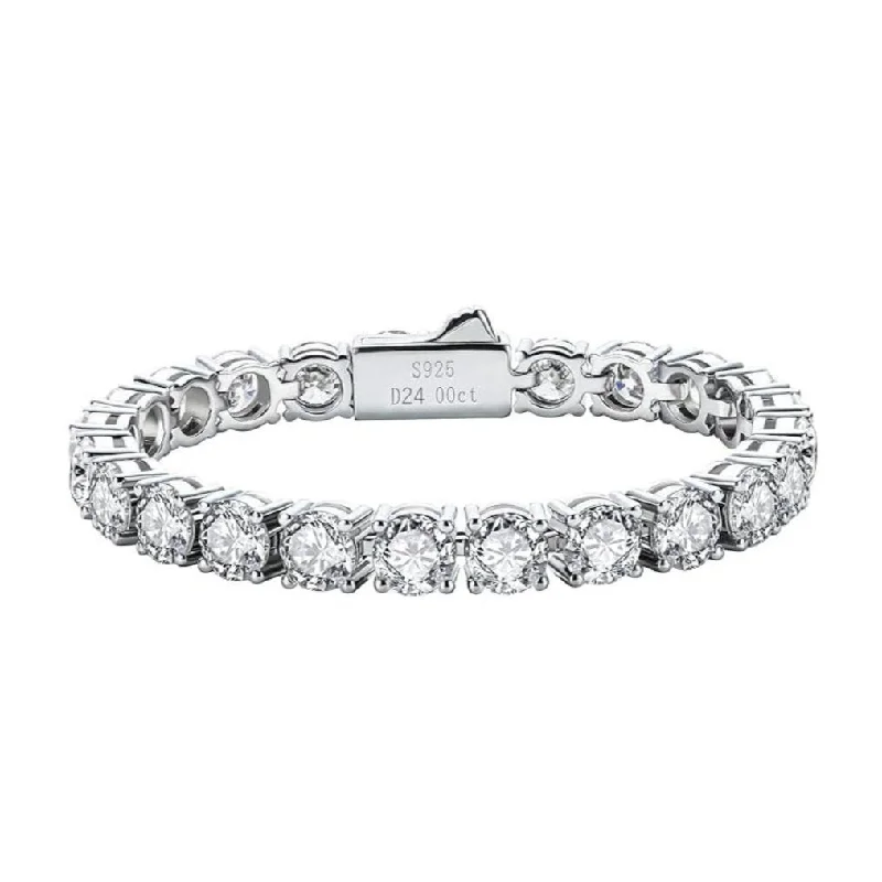 29.0 Ctw Round Cut Diamond Tennis Bracelet