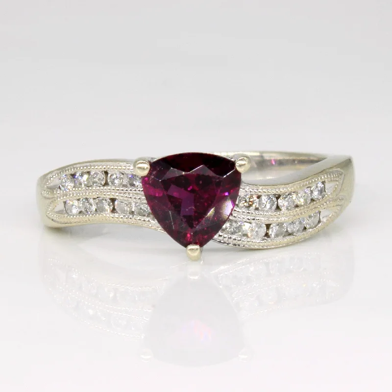 Garnet & Diamond Waterfall Ring | 0.65ct, 0.10ctw | SZ 6.5 |