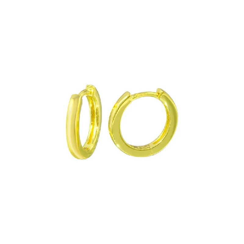 gold drop earrings for women -Gold Plated 925 Sterling Silver huggie hoop Earring - STE01297-GP