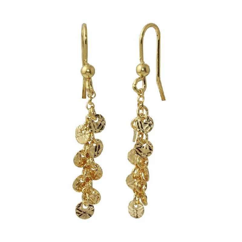 luxury diamond earrings for women -Gold Plated 925 Sterling Silver Dangling Confetti Earrings - ARE00025GP