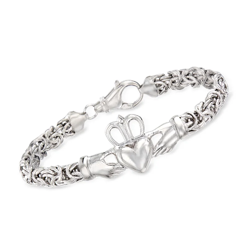 Ross-Simons Sterling Silver Byzantine Claddagh Bracelet