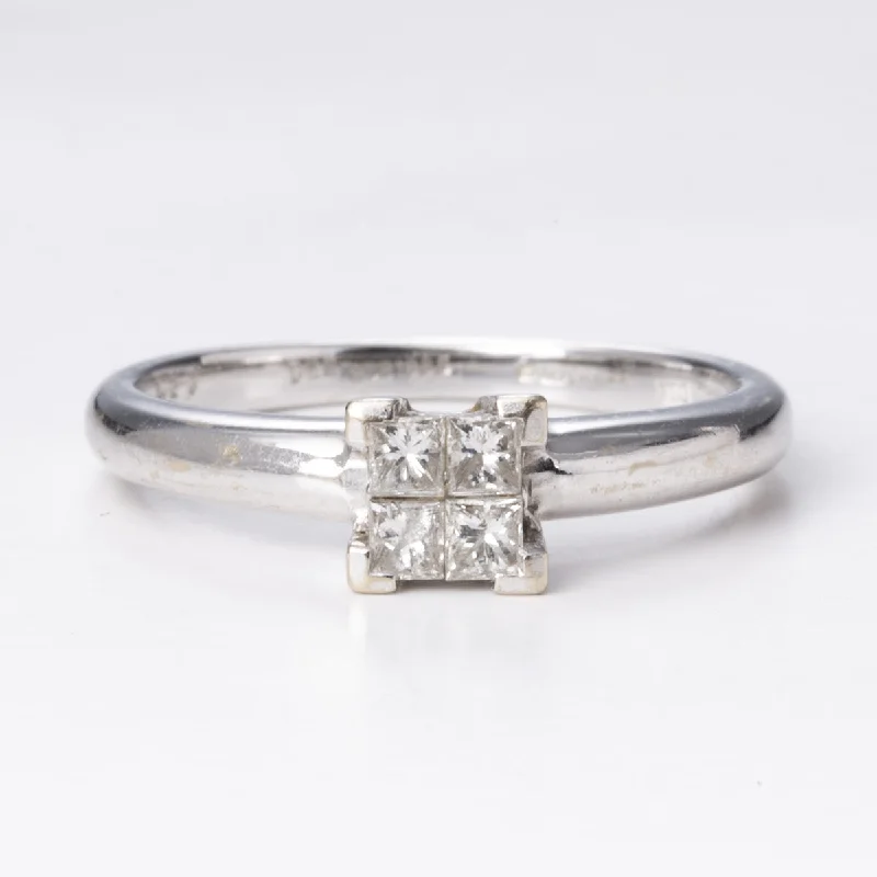 18k White Gold Fancy Design Diamond Ring | 0.48ctw | Sz 6.75