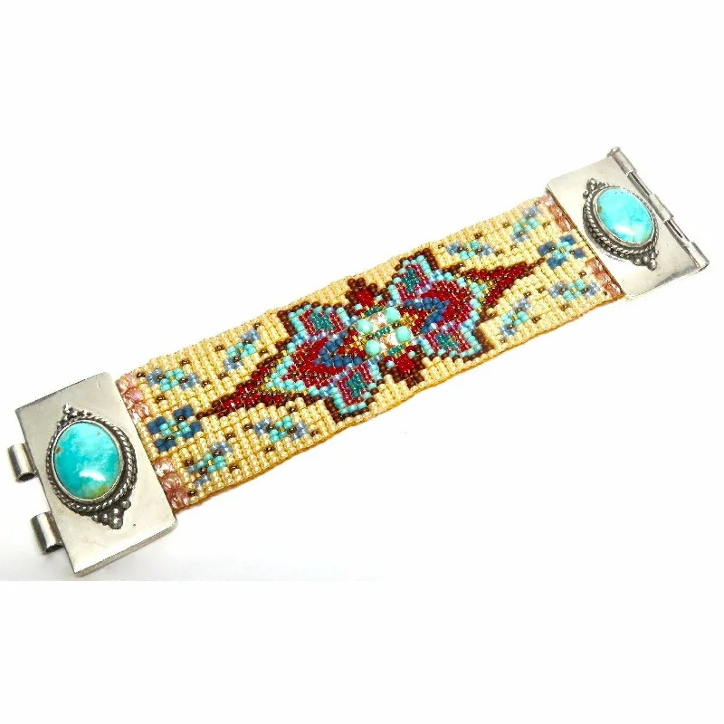 CHILI  ROSE CLASSIC TURQUOISE IVORY STARBURST BRACELET