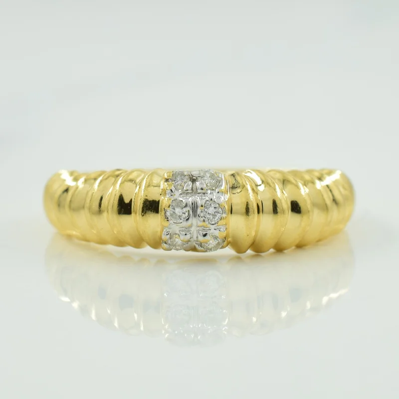 Pave Set Diamond Ring | 0.06ctw | SZ 6.5 |