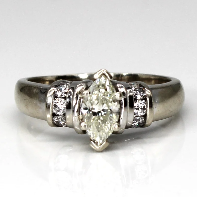 custom gold engagement rings -Marquise Diamond Engagement Ring | 1.00ctw SI2 K/L | SZ 8.5 |