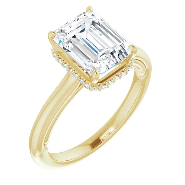 engagement rings with colored diamonds -14K Yellow Engagement Ring Mounting