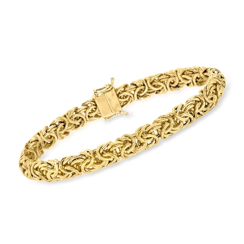 Ross-Simons 18kt Yellow Gold Over Sterling Silver Byzantine Bracelet With Magnetic Clasp