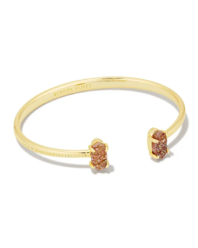 Grayson Gold Stone Cuff Bracelet In Spice Drusy