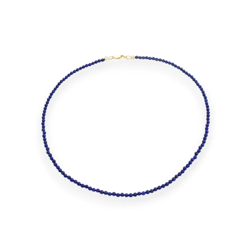 matching necklaces for women -17" Lapis Lazuli Beaded Necklace