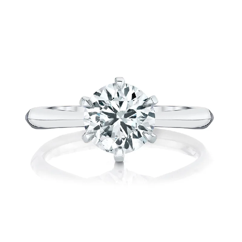 affordable engagement ring sets -3.01CT Round Moissanite Solitaire Diamond Engagement Ring