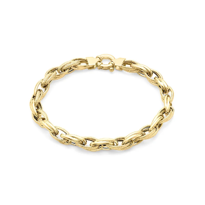 9K Yellow Gold Textured Bracelet/ 7.5'