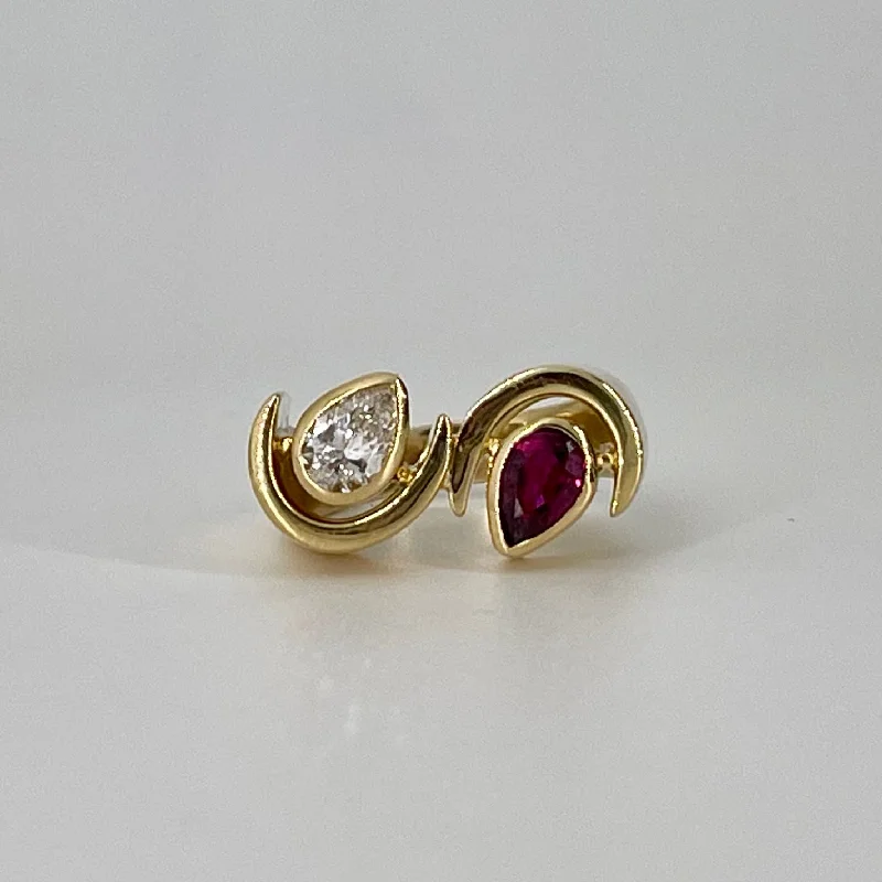 Diamond and Ruby Ring | 0.52 ctw, 0.66 ctw | SZ 7