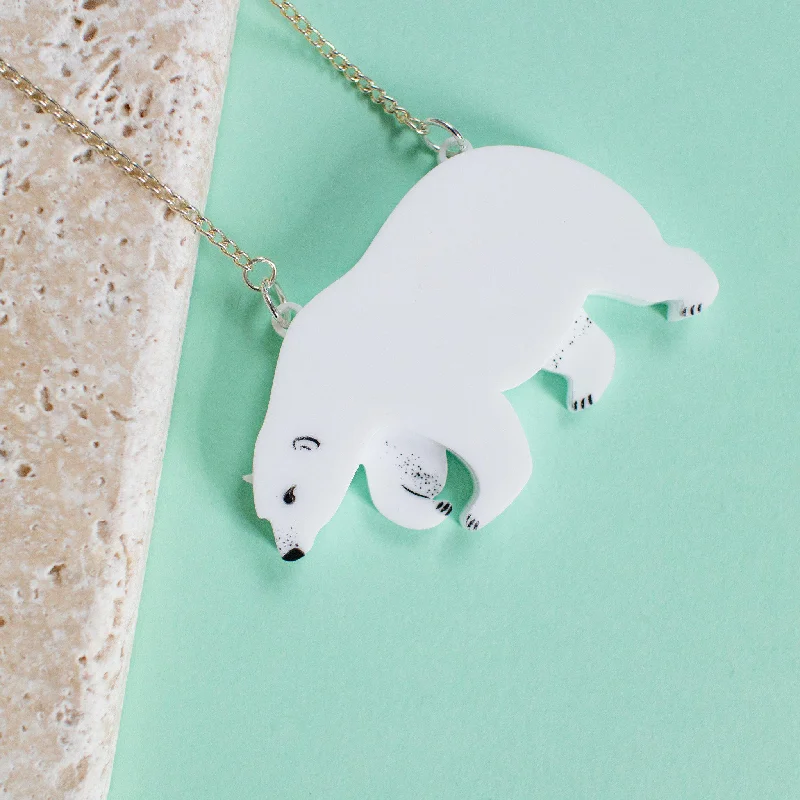 crystal necklaces for women -Polar Bear Necklace