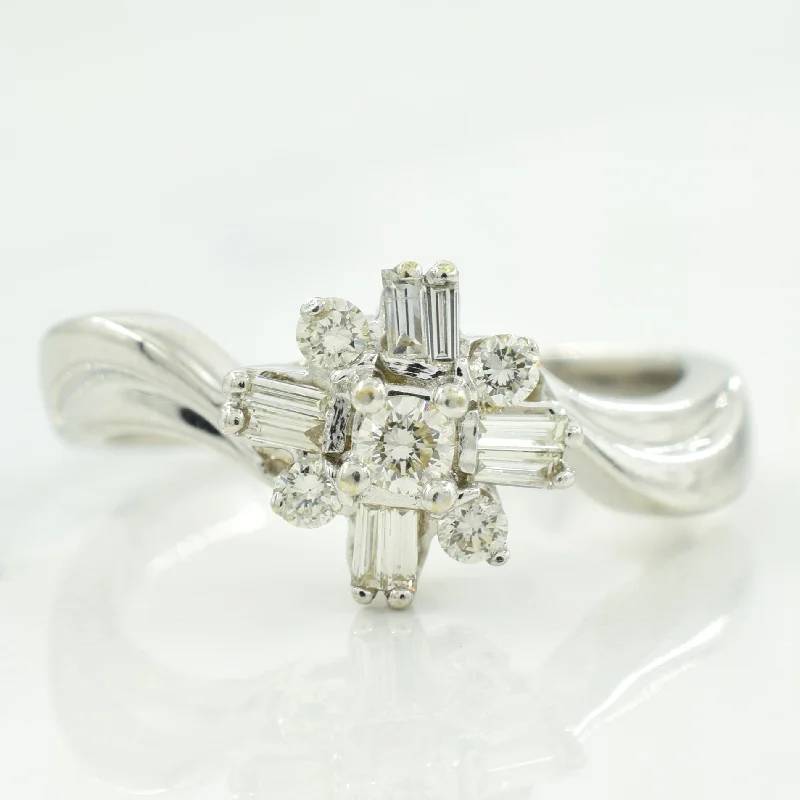 Diamond Bypass Ring | 0.26ctw | SZ 7.25 |