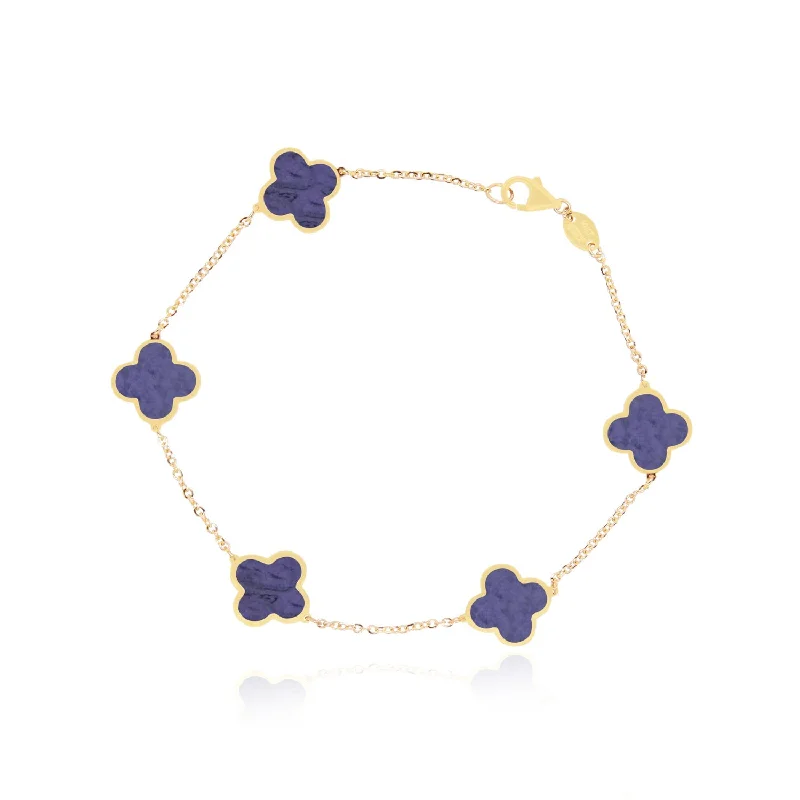 Small Amethyst Clover Bracelet