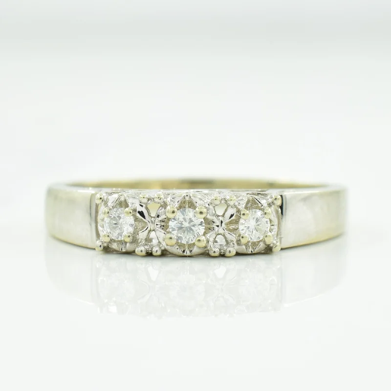 Three Stone Diamond Ring | 0.09ctw | SZ 7.75 |