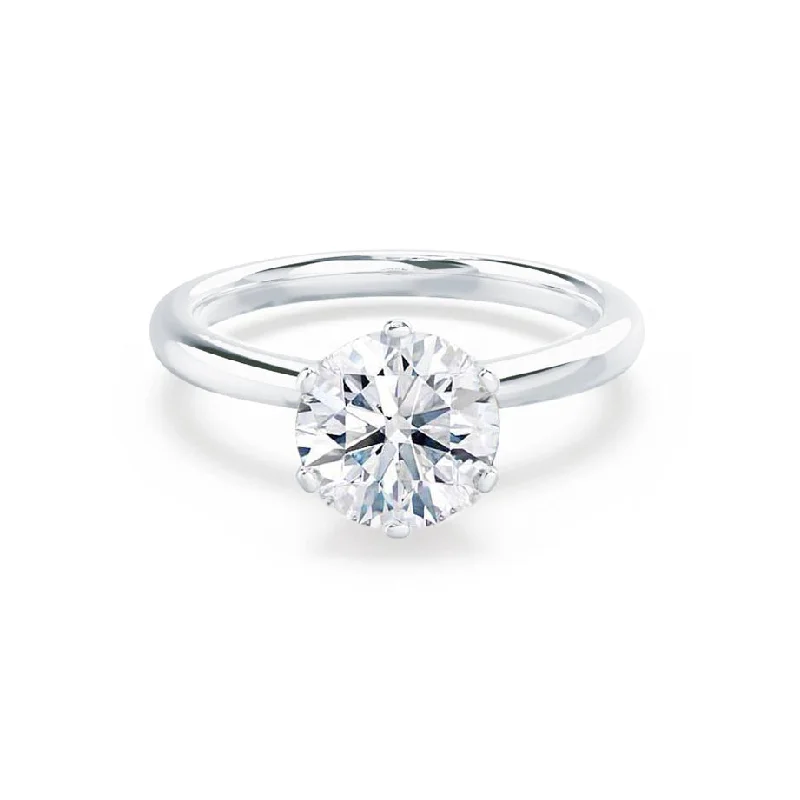 customized engagement rings -1.50 CT Round Shaped Moissanite Solitaire Style Engagement Ring