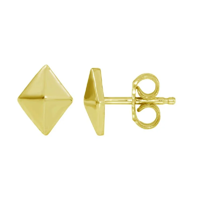 women’s bridal hoop earrings -Gold Plated 925 Sterling Silver Rhombus Stud Earrings - SOE00017