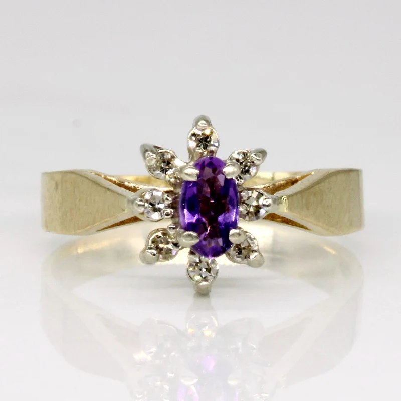 Amethyst & Diamond Ring | 0.13ct, 0.12ctw | SZ 5.5 |