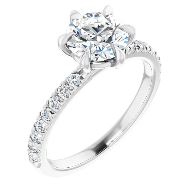 halo diamond engagement rings -Platinum Engagement Ring Mounting