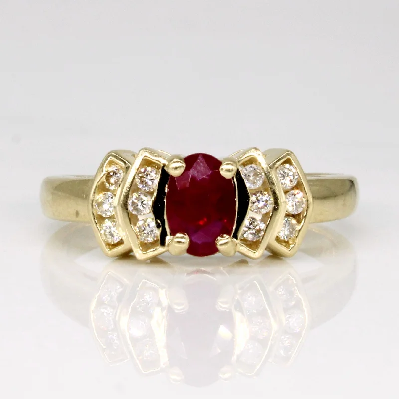 Ruby & Diamond Ring | 0.45ct, 0.12ctw | SZ 6.25 |