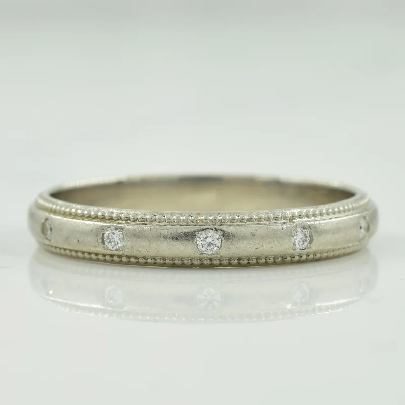 Platinum Milgrain Diamond Band | 0.05ctw | SZ 7.75 |