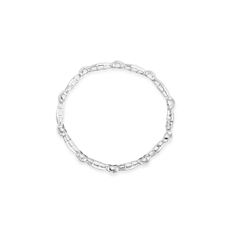 14K White Gold Baguette-Cut Diamond X-Link Bracelet