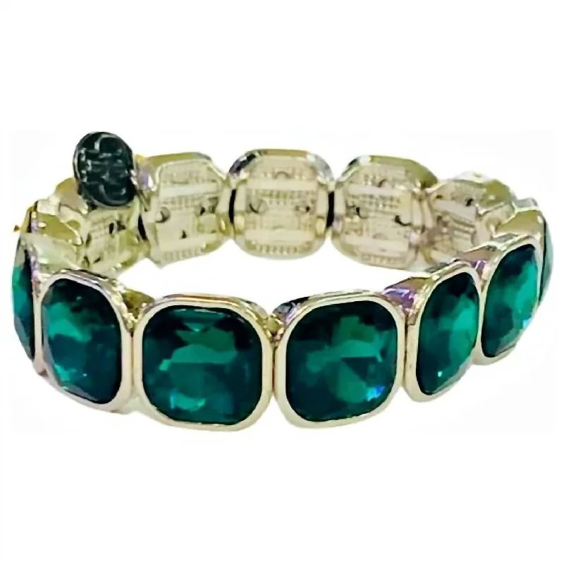 Stretchy Bracelet In Emerald Green