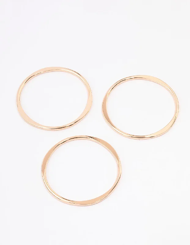 Gold Smooth Organic Bangle 3-Pack