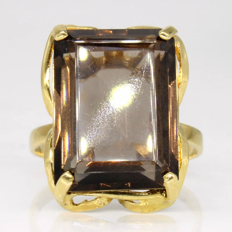 Smokey Quartz Cocktail Ring | 8.75ct | SZ 7 |