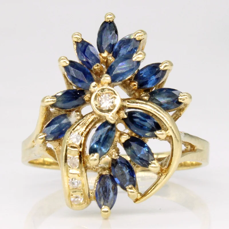 Sapphire & Diamond Cocktail Ring | 1.00ctw, 0.05ctw | SZ 7.25 |