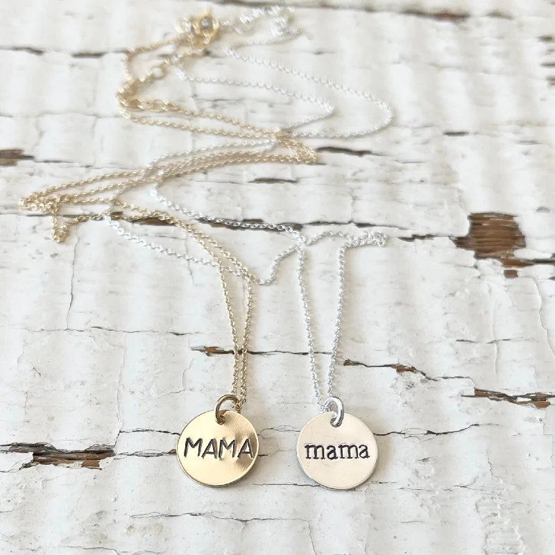 chunky necklaces for women -Hand Stamped "Mama" Necklace