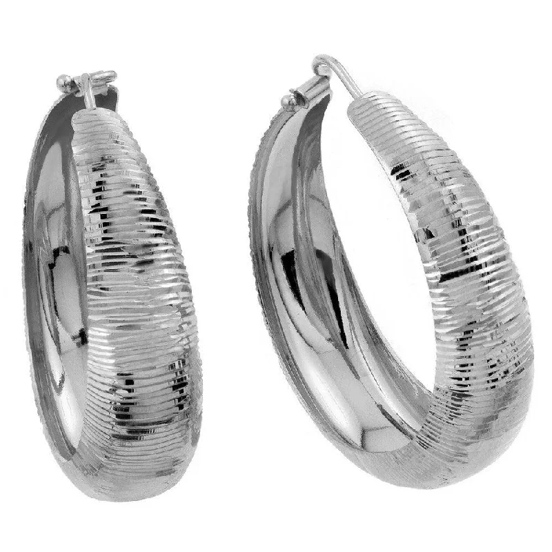 minimalistic earrings for women -Silver 925 Gold Plated Hoop Earrings - ITE00080RHD