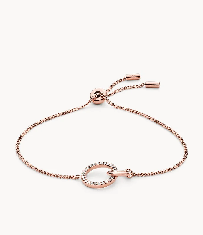 Fossil Women's Rose Gold Stainless Steel Chain Bracelet